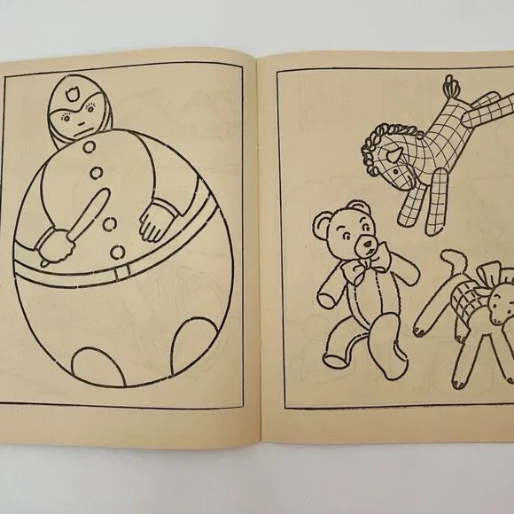 Vintage 1950s Saalfield TOYS TO COLOR Coloring Book Decor Childrens - Picture 12 of 16